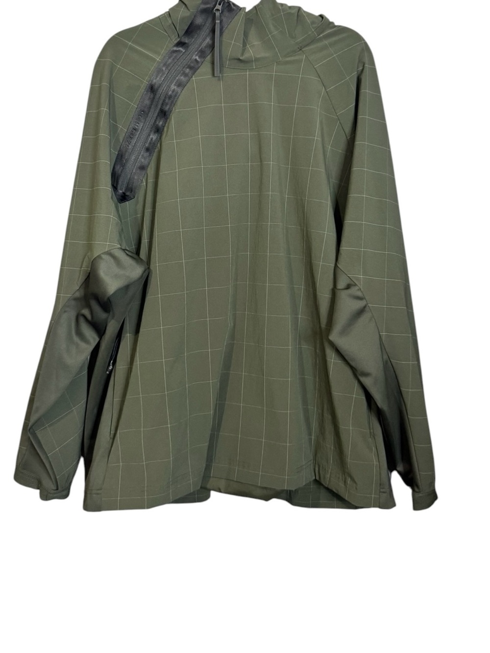 Nike NSW Running Jacket Men’s XXL Olive Green Asymmetrical Zip Windbreaker